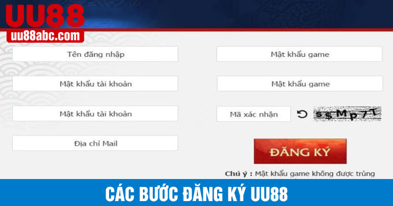 Các bước đăng ký uu88 đơn giản