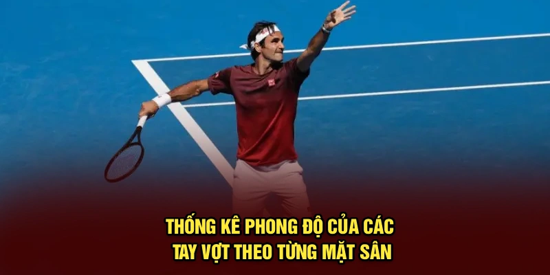 Thống kê phong độ của các tay vợt theo từng mặt sân